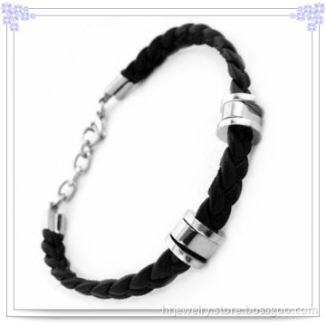 Jewelry Fashion Leather Bracelet with Stainless Steel (HR3347)